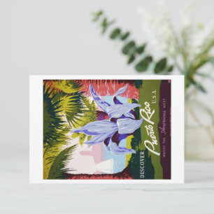 Vintages Puerto Rico Reisen Tropical Customizing Dankeskarte