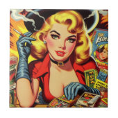 Vintages Pulllandmädchen Fliese (Vorderseite)