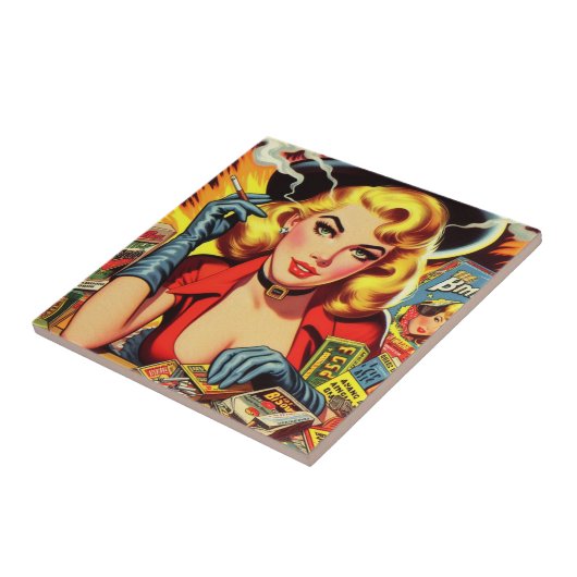 Vintages Pulllandmädchen Fliese (Seite)