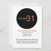 Vintages Pumkin-Kopf-Halloween-Party Einladung (Rückseite)