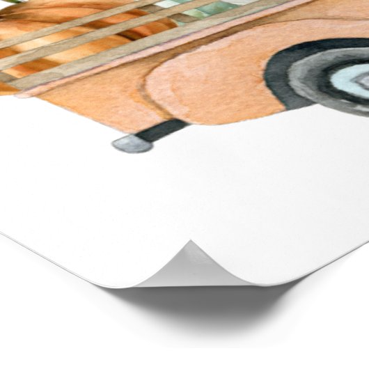 Vintages Pumpkin Truck Kinderdusche Begrüßungszeic Poster (Ecke)