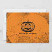 Vintages Pumpkin- und Spinnennetz-Halloween-Party Einladung (Rückseite)