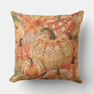 Vintages, Pumpkins Patch Crochet Design Kissen