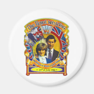 Vintages Punk 80' sroyal wedding Charles und Di Magnet