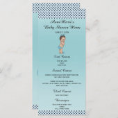 Vintages Punkt-Baby-Duschen-Menü Prinz-Polka Menükarte (Vorne/Hinten)