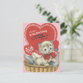 Vintages Purr-fect Kitten Valentin Feiertagspostkarte (Stehend Vorderseite)