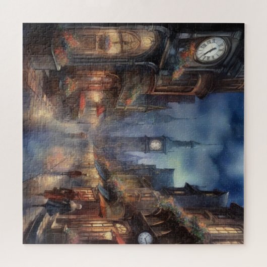 Vintages Puzzle der Altstadt (Horizontal)