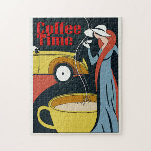 Vintages Puzzle zur Kaffeezeit