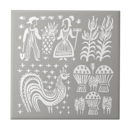 Vintages Pyrex Muster - Butterprint (amischer Fliese (Vorderseite)