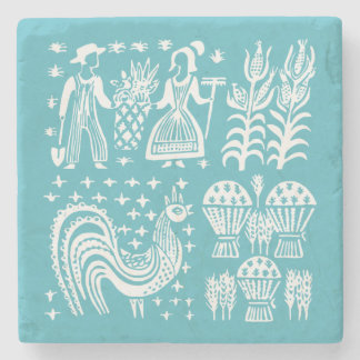 Vintages Pyrex Muster - Butterprint (amischer Steinuntersetzer