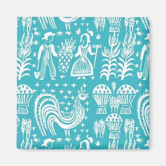 Vintages Pyrex-Muster - Butterprint-Amish (weiß) Magnet (Vorne)