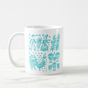 Vintages Pyrex Muster - Butterprint Türkis-Blau Kaffeetasse