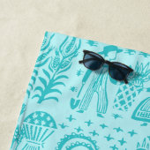 Vintages Pyrex Muster - Butterprint Türkis-Blau Strandtuch (Beispiel)