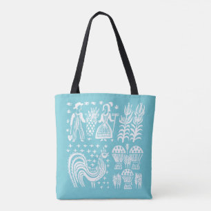 Vintages Pyrex Muster - Butterprint Türkis-Blau Tasche