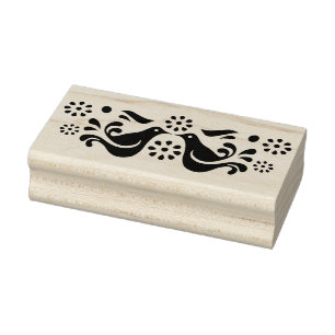 Vintages Pyrex-Muster - Freundschaft (2 Vögel) Gummistempel