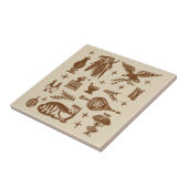 Vintages Pyrex Muster - früh Amerikaner (Brown) Fliese (Seite)