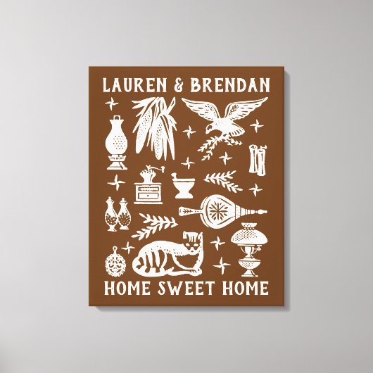 Vintages Pyrex-Muster - Frühamerikanisch (kolonial Leinwanddruck (Vorderseite)