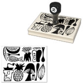 Vintages Pyrex Muster - Mod Kitchen (Foods Feinsch Gummistempel (Stempel)