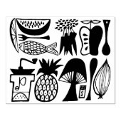 Vintages Pyrex Muster - Mod Kitchen (Foods Feinsch Gummistempel (Prägung)