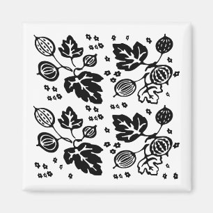 Vintages Pyrex Muster - Stachelbeere (Schwarzes) Magnet