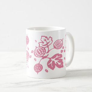Vintages Pyrex Muster - Stachelbeerrosa Kaffeetasse