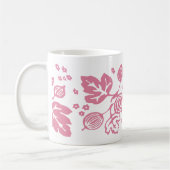 Vintages Pyrex Muster - Stachelbeerrosa Kaffeetasse (Links)