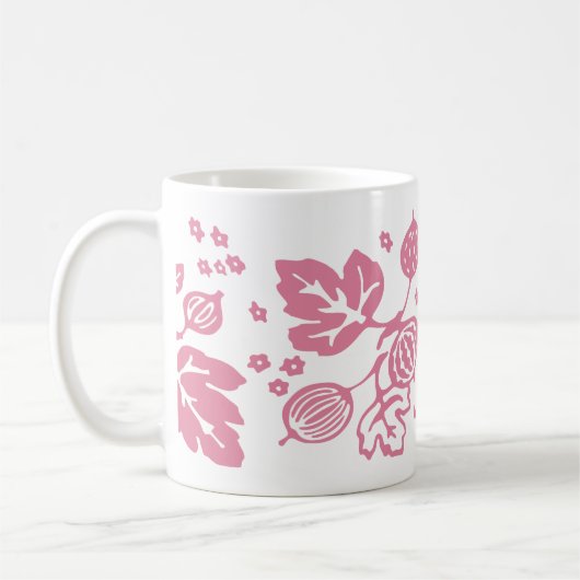 Vintages Pyrex Muster - Stachelbeerrosa Kaffeetasse (Links)