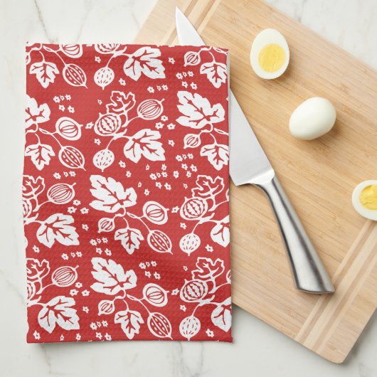 Vintages Pyrex Muster - Stachelbeerweiß Geschirrtuch (Viertel Falte)