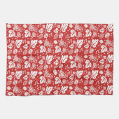 Vintages Pyrex Muster - Stachelbeerweiß Geschirrtuch (Horizontal)