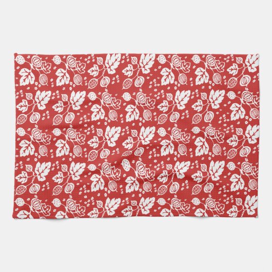 Vintages Pyrex Muster - Stachelbeerweiß Geschirrtuch (Horizontal)