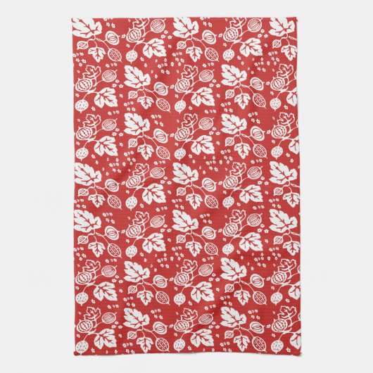 Vintages Pyrex Muster - Stachelbeerweiß Geschirrtuch (Vertikal)