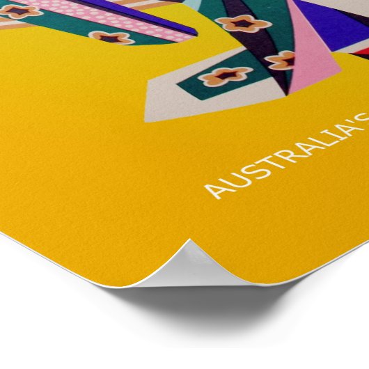 Vintages Qantas Japan Travel Poster (Ecke)