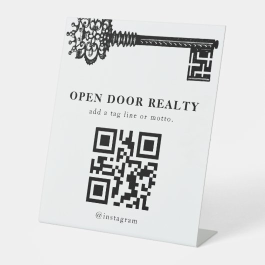 Vintages QR-Code-Pedestzeichen Sockelschild (Vorderseite)
