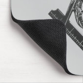 Vintages Quadrat u. Kompassse Mousepad (Ecke)