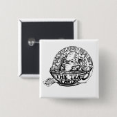 Vintages quadratisches Button (Vorne & Hinten)