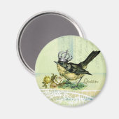 Vintages Queen-Bird-Valentinstag-Geschenk Magnet (Vorderseite/Rückseite)