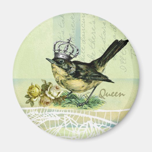 Vintages Queen-Bird-Valentinstag-Geschenk Magnet (Vorne)