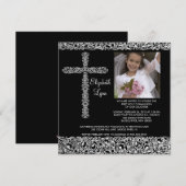 Vintages QuerFoto-erste Kommunion Inviation Einladung (Vorne/Hinten)