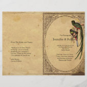 Vintages Quetzal Bird Elegant Hochzeitsprogramm (Vorderseite)