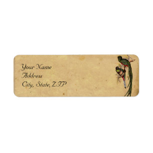 Vintages Quetzal Bird Elegant Wedding Address Labe