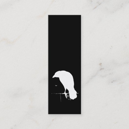 Vintages Raben-Silhouette-Weiß auf Schwarzem - Mini Visitenkarte (Vorderseite)