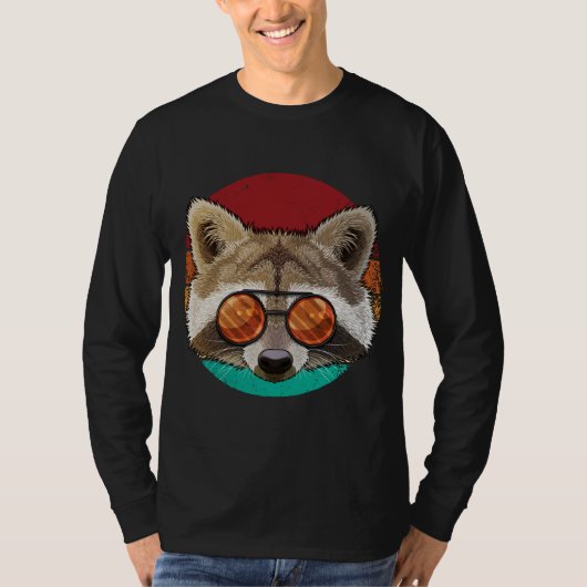 Vintages Raccoon-Gesicht Tierwelt Retro Tierreich T-Shirt (Vorderseite)