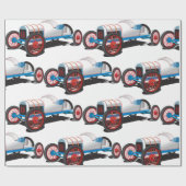 Vintages Race Car Classic Auto Geschenkpapier (Flach)