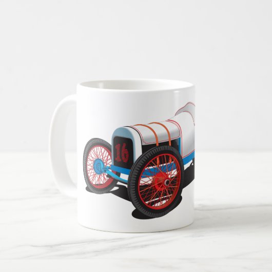 Vintages Race Car Classic Auto Kaffeetasse (Vorderseite Links)