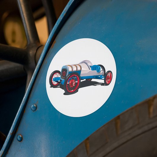 Vintages Race Car Classic Auto Runder Aufkleber