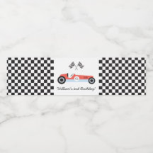 Vintages Race Car Party Wasser Flasche Etikett