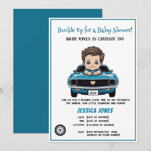 Vintages Race Car Thema Oh Boy Baby Dusche Einladung