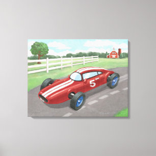 Vintages Racer: Cherry Red Leinwanddruck