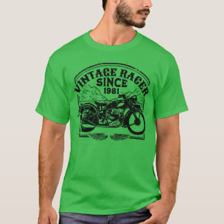 Vintages Racer Seit 1981 Retro Motorrad Motorrad T-Shirt