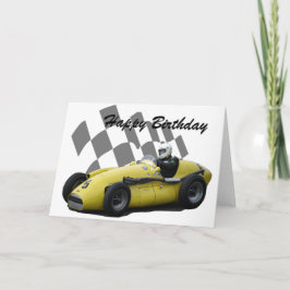Vintages Racing Car Happy Birthday 5 Karte